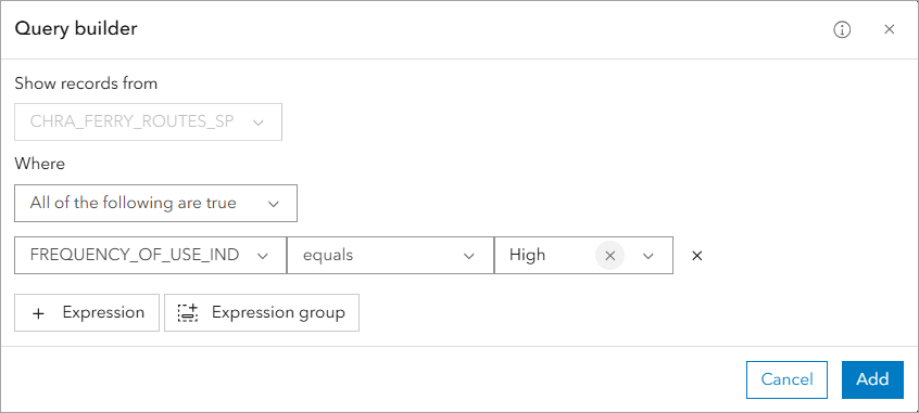 Query builder inputs